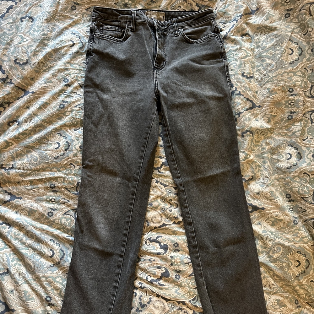 Free People Gray Straight Leg Jeans